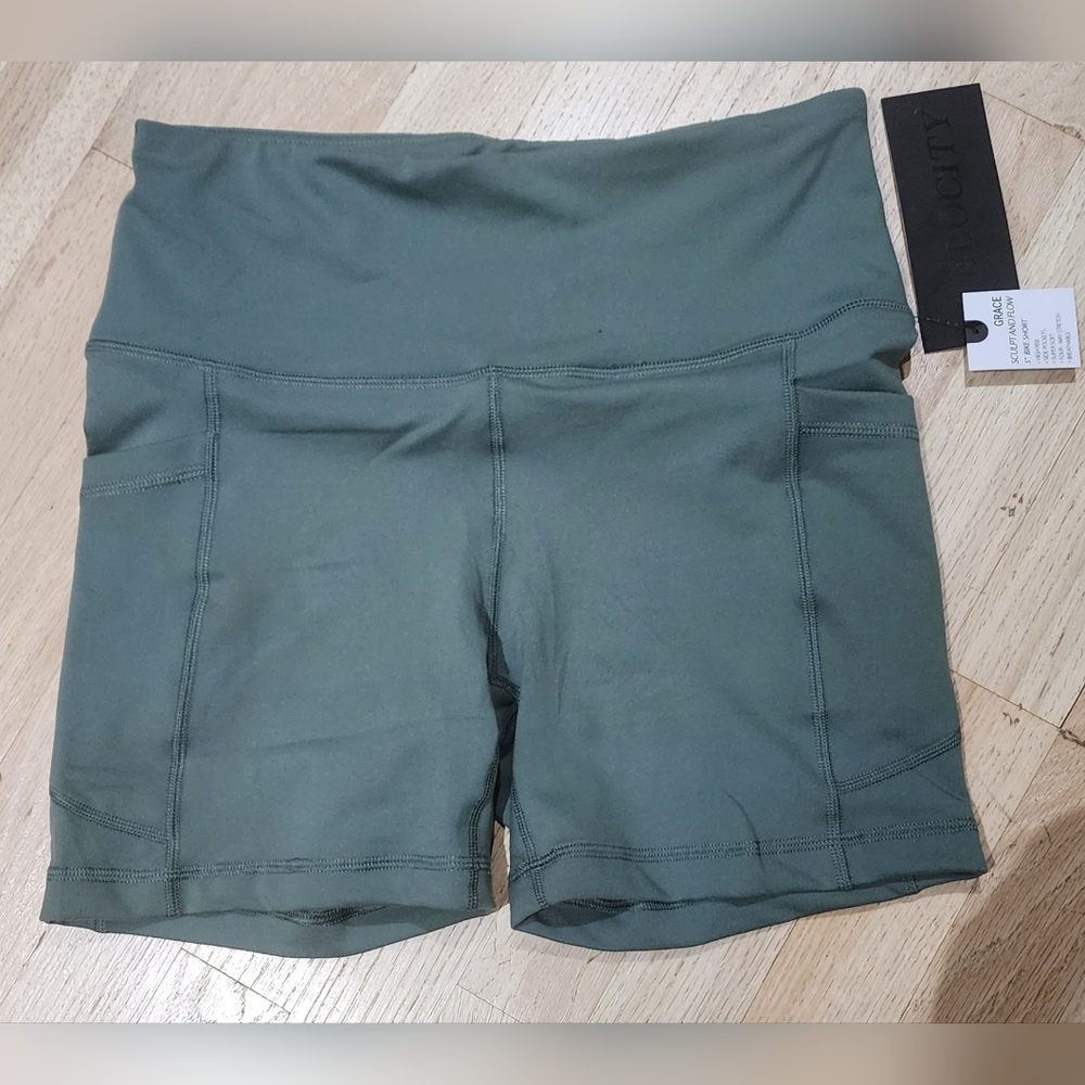Velocity Women's High Waist Green Shorts